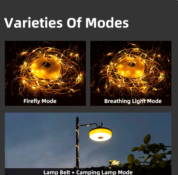 LAMPARA CAMPING CON TIRA LED IMPERMEABLE